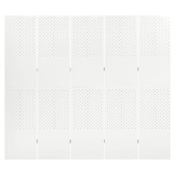 vidaXL Kamerscherm met 5 panelen 200x180 cm staal wit
