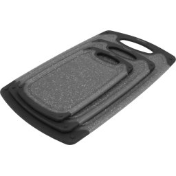 Krumble Snijplanken - Set van 3 - Met Anti-slip handvaten - 3-delig - Vaatwas bestendig - Snijplankenset - 3 formaten - Antraciet - Zwart - Kunststof