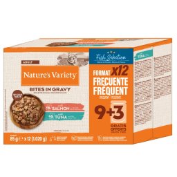 50% Korting! 2 x Nature's Variety natvoer voor katten - Bites in Saus Vis selectie 2 Soorten (2 x 48 x 85 g)