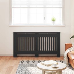 vidaXL Radiatorafdekking 2 st Zwart 152 x 19 x 81,5 cm Bewerkt hout