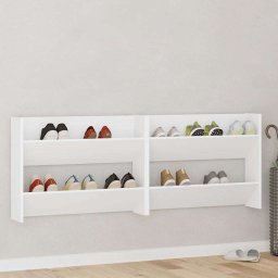 vidaXL Wandschoenenkasten 2 st 80x18x60 cm spaanplaat wit