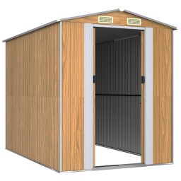 vidaXL Tuinschuur 192x274x223 cm gegalvaniseerd staal lichtbruin