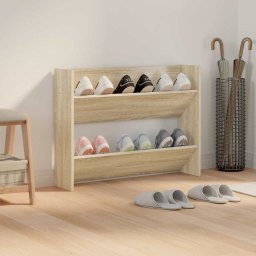 vidaXL Wandschoenenkast 80x18x60 cm bewerkt hout sonoma eikenkleurig