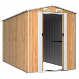 vidaXL Tuinschuur 192x357x223 cm gegalvaniseerd staal lichtbruin