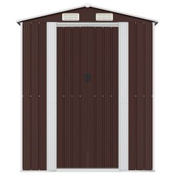 vidaXL Tuinschuur 192x440x223 cm gegalvaniseerd staal donkerbruin