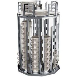 GGM Gastro Tassen-/ & Untertassenspender - rotierend - Chrom Zilver