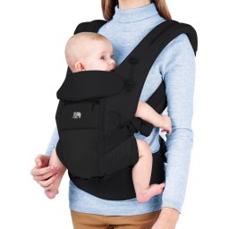 Deryan Ergonomische Draagzak - Luxe Buikdrager 4-in-1 Zwart