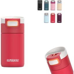Kambukka Etna Thermosbeker 300 ml - makkelijk reinigen - lekvrije Koffiebeker To go Coral Crush