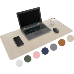 WURK Muismat 80x40 - XXL - Bureau Onderlegger - Bureau Organizer - Bureaumat - Inclusief Kabel Clip – Beige