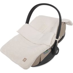 Jollein Voetenzak voor Autostoel & Kinderwagen - Cloudy Rib - Katoen - 42x82cm - Oatmeal