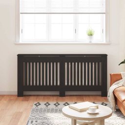 vidaXL Radiatorafdekking 2 st Zwart 172 x 19 x 81,5 cm Bewerkt hout