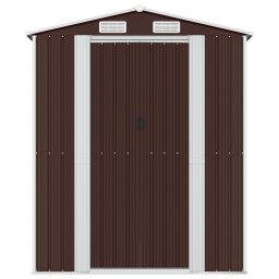 vidaXL Tuinschuur 192x855x223 cm gegalvaniseerd staal donkerbruin