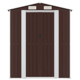 vidaXL Tuinschuur 192x689x223 cm gegalvaniseerd staal donkerbruin