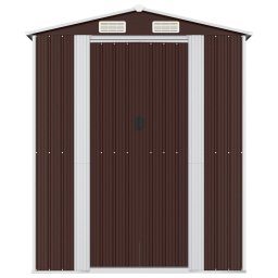 vidaXL Tuinschuur 192x772x223 cm gegalvaniseerd staal donkerbruin