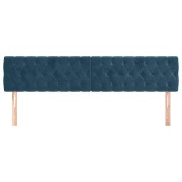 vidaXL Hoofdborden 180x7x78/88 cm fluweel donkerblauw