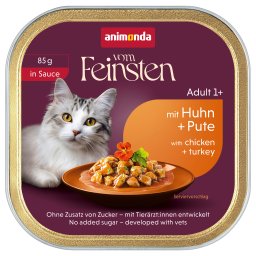 32x85g animonda vom Feinsten Adult Kip & Kalkoen in Saus natvoer voor katten