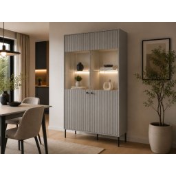 Vitrinekast IRELIA 2 deuren grijs