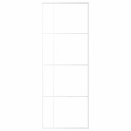 vidaXL Schuifdeur 76x205 cm mat ESG-glas en aluminium wit