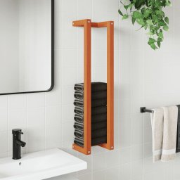 vidaXL Handdoekenrek 23x18x90 cm massief grenenhout wasbruin