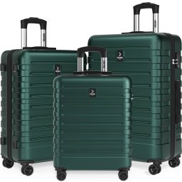 Hardshellkoffer New York 3-delige set groen 360°-wielen ABS