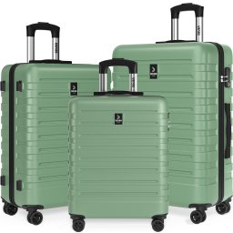 Hardschalenkoffer New York 3-delige set pastelgroen 360º wielen ABS