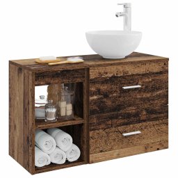 vidaXL Badkamermeubelset 2 st Oud hout Bewerkt hout