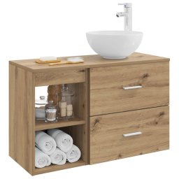 vidaXL Badkamermeubelset 2 st Artisanaal eiken Bewerkt hout