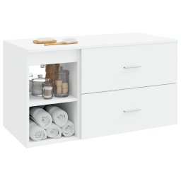 vidaXL Badkamermeubelset 2 st Wit Bewerkt hout