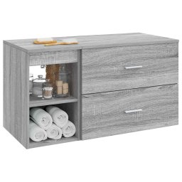vidaXL Badkamermeubelset 2 st Grijs Sonoma Bewerkt hout