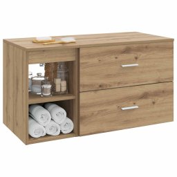 vidaXL Badkamermeubelset 2 st Artisanaal eiken Bewerkt hout