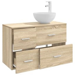 vidaXL Badkamermeubelset 2 st Sonoma Eiken Bewerkt hout