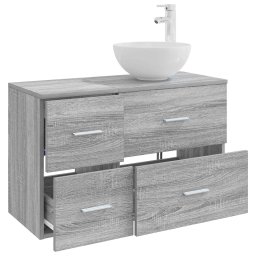 vidaXL Badkamermeubelset 2 st Grijs Sonoma Bewerkt hout