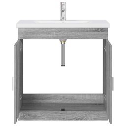 vidaXL Badkamermeubelset Grijs Sonoma 81 x 40 x 84,5 cm Bewerkt hout