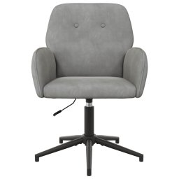 vidaXL Draaiende Bureaustoelen 6 st 54 x 55 x 90 cm Lichtgrijs fluweel
