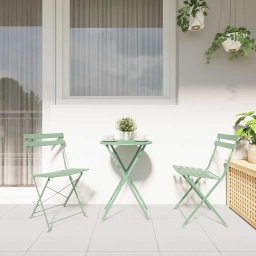 vidaXL Tuin Opvouwbare Stoel 2 st Licht muntgroen Metaal