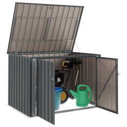 vidaXL Tuinopslagdoos Zwart 151,5 x 107 x 100 cm Staal
