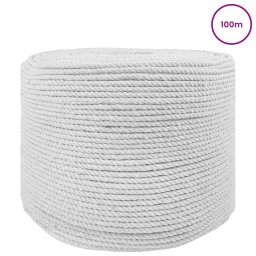 vidaXL Katoen Touw 2 st 2 mm 100 m Wit 100% Katoen