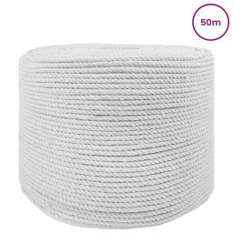 vidaXL Katoen Touw 4 mm 50 m Wit 100% Katoen