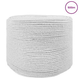 vidaXL Katoenen Touw 6 mm 500 m Wit 100% Katoen