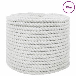vidaXL Katoenen Touw 10 mm 25 m Wit 100% Katoen