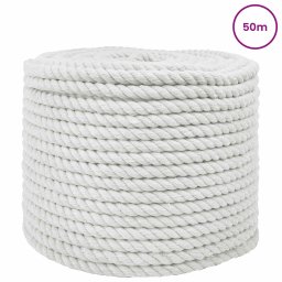 vidaXL Katoenen Touw 12 mm 50 m Wit 100% Katoen