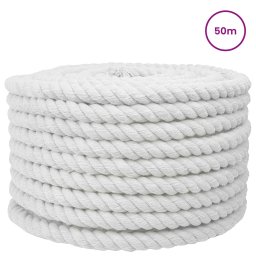vidaXL Katoenen Touw 24 mm 50 m Wit 100% Katoen