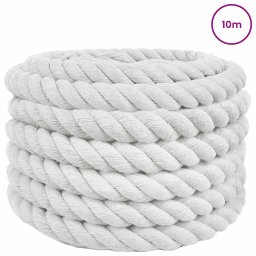 vidaXL Katoenen Touw 40 mm 10 m Wit 100% Katoen