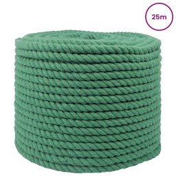 vidaXL Katoenen Touw 10 mm 25 m Groen 100% Katoen