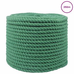 vidaXL Katoenen Touw 12 mm 250 m Groen 100% Katoen