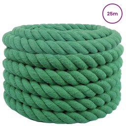 vidaXL Katoenen Touw 40 mm 25 m Groen 100% Katoen