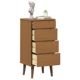 vidaXL Ladekast MOLDE Caramel 40 x 35 x 82 cm Massief grenenhout