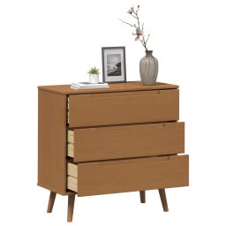vidaXL Ladekast MOLDE Caramel 80 x 40 x 80 cm Massief grenenhout