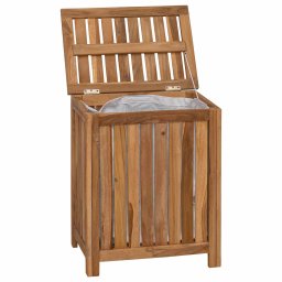 vidaXL Wasmand Naturel Massief Teakhout