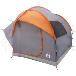 vidaXL Autotent Grijs en Oranje 239 x 210 x 210 cm Polyester en staal